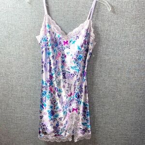 Victoria's Secret Floral Chemise - Purple and Blue